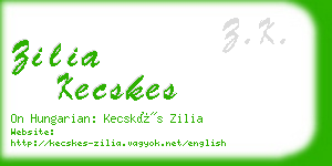 zilia kecskes business card